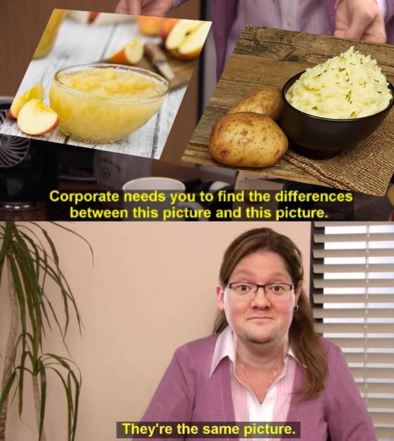 Matthew. The Office. Unable to distinguish apple sauce and mash.