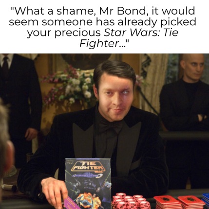 Bond Villain with Tie Fighter
